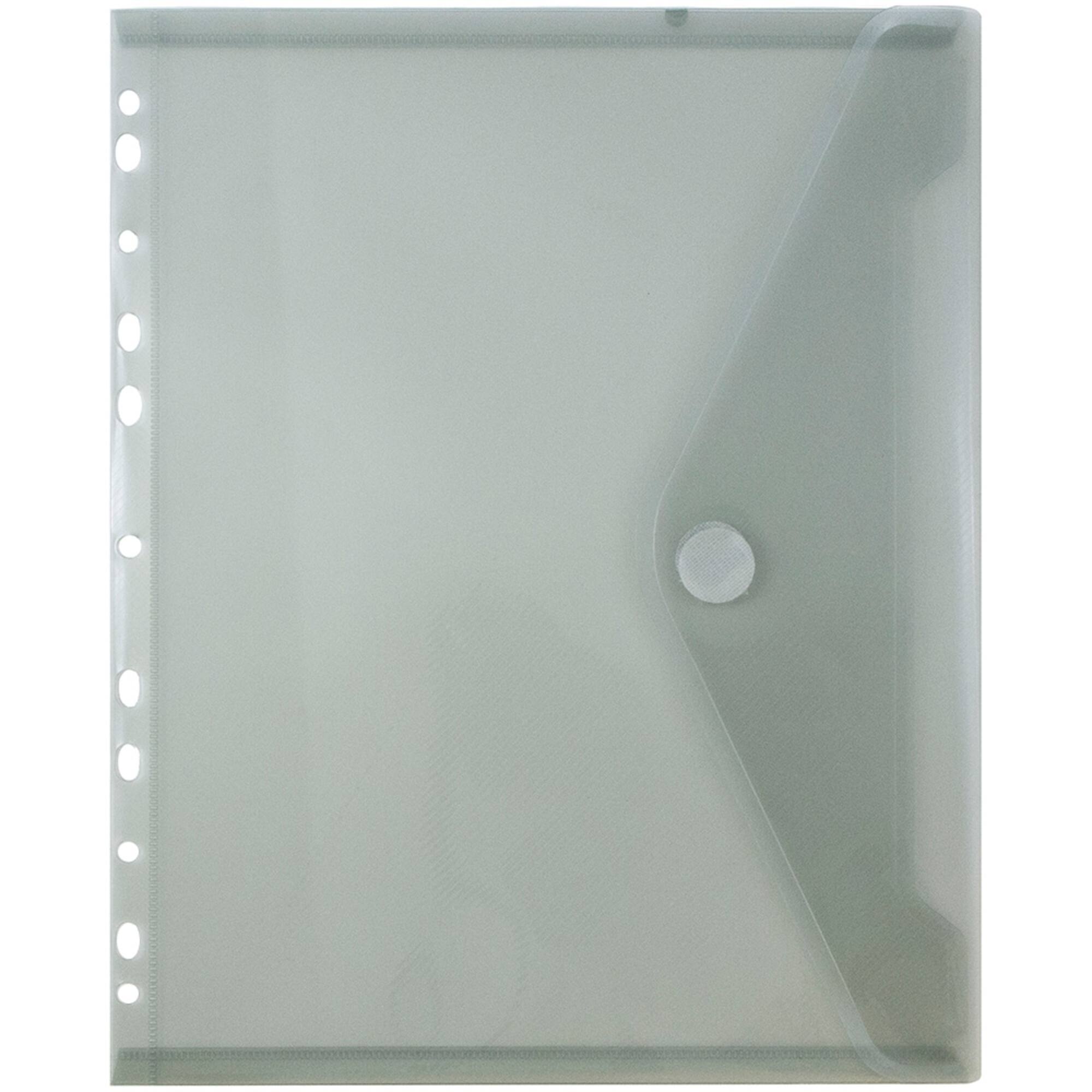 JAM Paper 8.625" x 11.5" Plastic Binder Envelope with Snap Closure, 12ct.